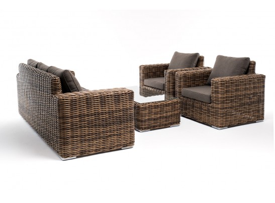 "Палермо" лаунж-зона из искусственного ротанга, цвет соломенный в Ростове-на-Дону