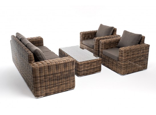 "Палермо" лаунж-зона из искусственного ротанга, цвет соломенный в Ростове-на-Дону