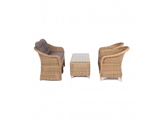 "Равенна" лаунж-зона из искусственного ротанга, цвет соломенный в Ростове-на-Дону