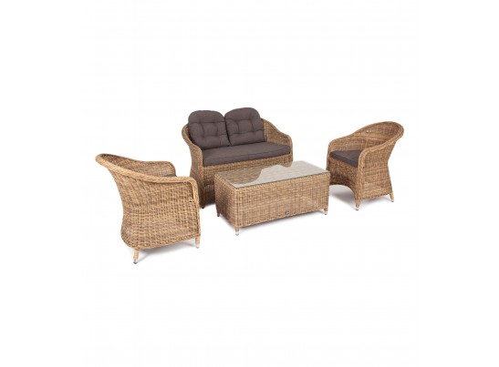 "Равенна" лаунж-зона из искусственного ротанга, цвет соломенный в Ростове-на-Дону