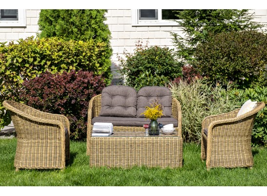 "Равенна" лаунж-зона из искусственного ротанга, цвет соломенный в Ростове-на-Дону