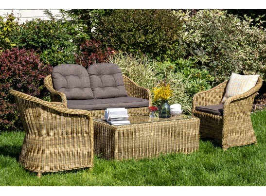 "Равенна" лаунж-зона из искусственного ротанга, цвет соломенный в Ростове-на-Дону