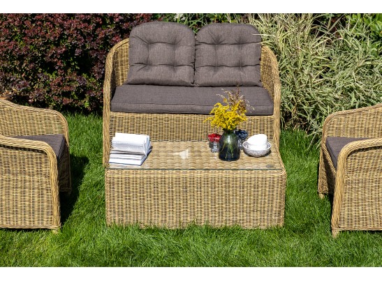 "Равенна" лаунж-зона из искусственного ротанга, цвет соломенный в Ростове-на-Дону