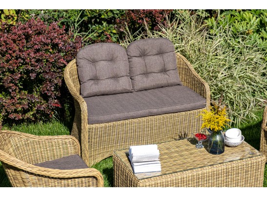 "Равенна" лаунж-зона из искусственного ротанга, цвет соломенный в Ростове-на-Дону