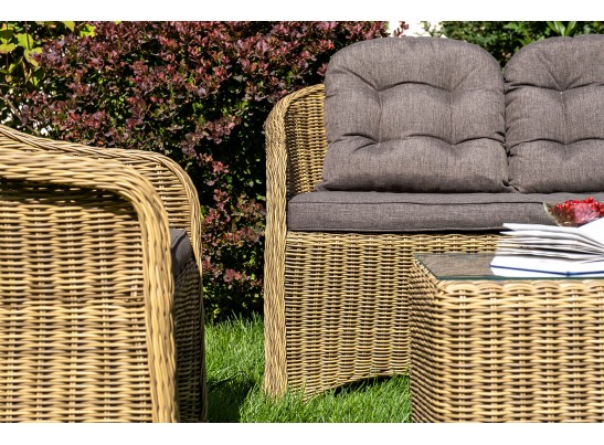 "Равенна" лаунж-зона из искусственного ротанга, цвет соломенный в Ростове-на-Дону