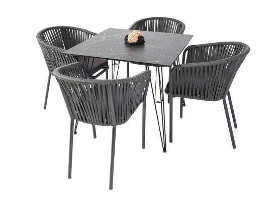 "Руссо" обеденный стол из HPL квадратный 90х90см, цвет "черный мрамор" в Ростове-на-Дону