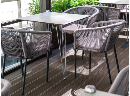 "Руссо" обеденный стол из HPL квадратный 90х90см, цвет светло-серый в Ростове-на-Дону