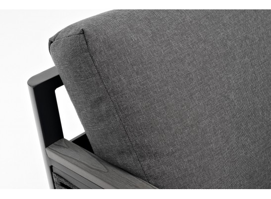 "Сан Ремо" диван 2-местный плетеный из роупа, каркас алюминий темно-серый, роуп серый, ткань серая в Ростове-на-Дону