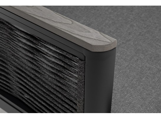 "Сан Ремо" диван 2-местный плетеный из роупа, каркас алюминий темно-серый, роуп серый, ткань серая в Ростове-на-Дону