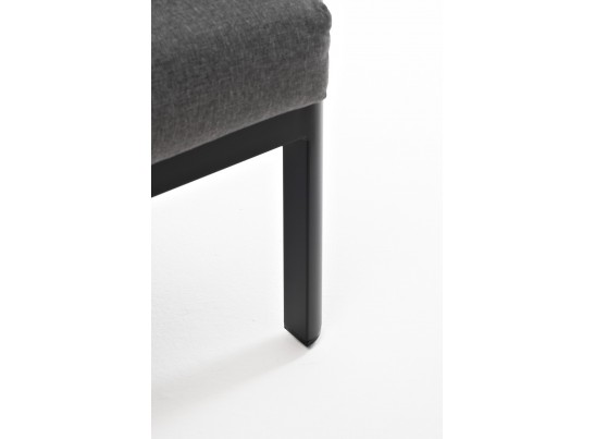 "Сан Ремо" диван 2-местный плетеный из роупа, каркас алюминий темно-серый, роуп серый, ткань серая в Ростове-на-Дону