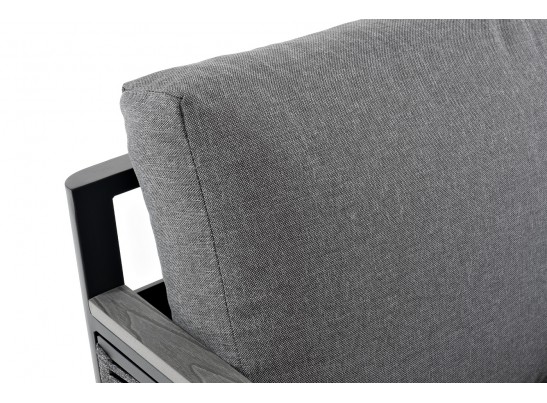 "Сан Ремо" кресло плетеное из роупа садовое, каркас алюминий темно-серый, роуп серый, ткань серая в Ростове-на-Дону