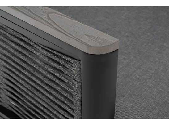 "Сан Ремо" кресло плетеное из роупа садовое, каркас алюминий темно-серый, роуп серый, ткань серая в Ростове-на-Дону