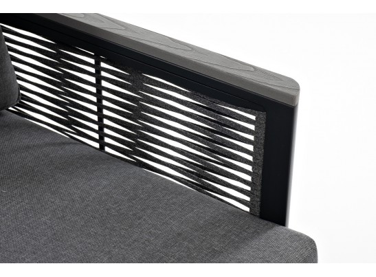 "Сан Ремо" кресло плетеное из роупа садовое, каркас алюминий темно-серый, роуп серый, ткань серая в Ростове-на-Дону