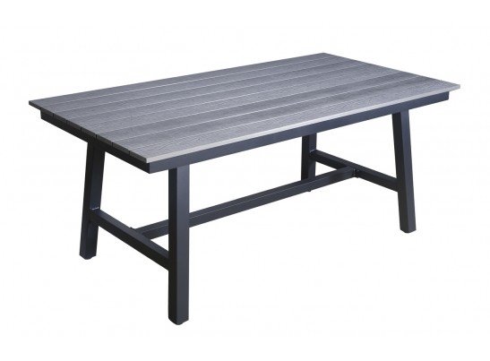 "Сан Ремо" стол обеденный из ДПК, каркас алюминиевый темно-серый в Ростове-на-Дону