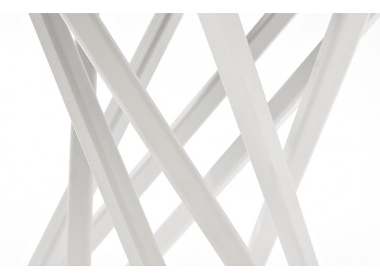 "Сантьяго" журнальный стол из HPL круглый Ø40 H55, каркас из стали белый, цвет столешницы "молочный" в Ростове-на-Дону