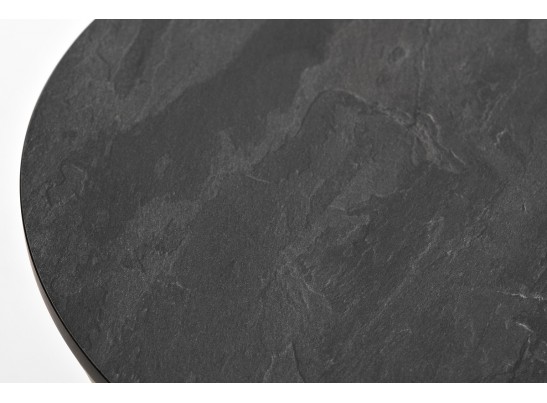 "Сантьяго" журнальный стол из HPL круглый Ø40 H55, каркас из стали золотой, цвет столешницы "серый гранит" в Ростове-на-Дону