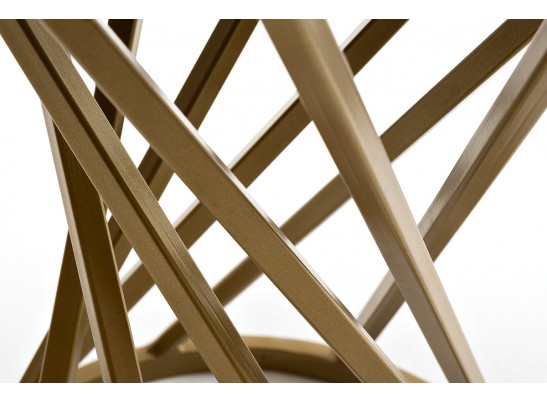 "Сантьяго" журнальный стол из HPL круглый Ø40 H55, каркас из стали золотой, цвет столешницы "серый гранит" в Ростове-на-Дону