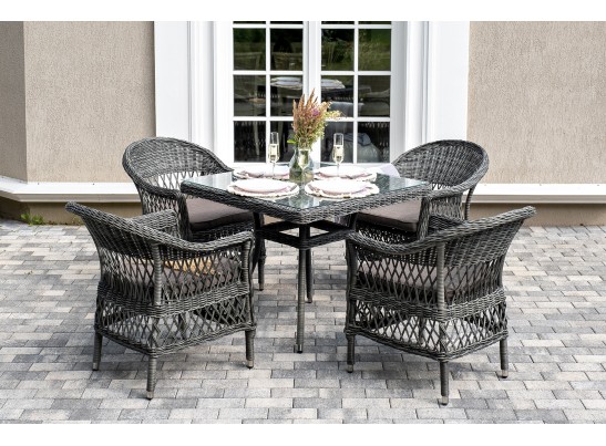 "Сицилия" обеденная группа плетеная, цвет графит в Ростове-на-Дону