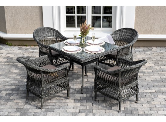 "Сицилия" обеденная группа плетеная, цвет графит в Ростове-на-Дону