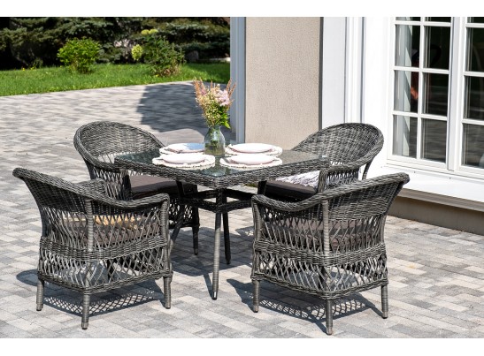 "Сицилия" обеденная группа плетеная, цвет графит в Ростове-на-Дону