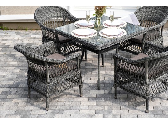 "Сицилия" обеденная группа плетеная, цвет графит в Ростове-на-Дону