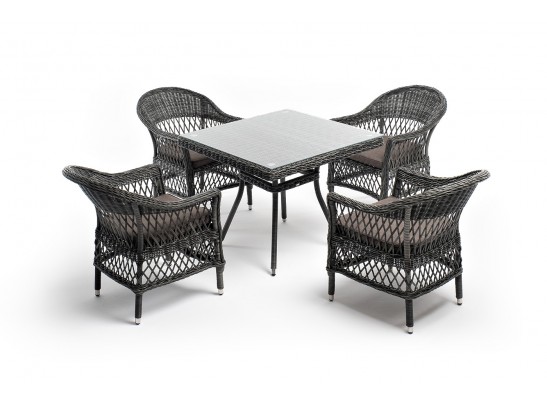 "Сицилия" обеденная группа плетеная, цвет графит в Ростове-на-Дону