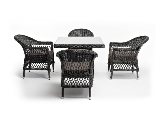 "Сицилия" обеденная группа плетеная, цвет графит в Ростове-на-Дону