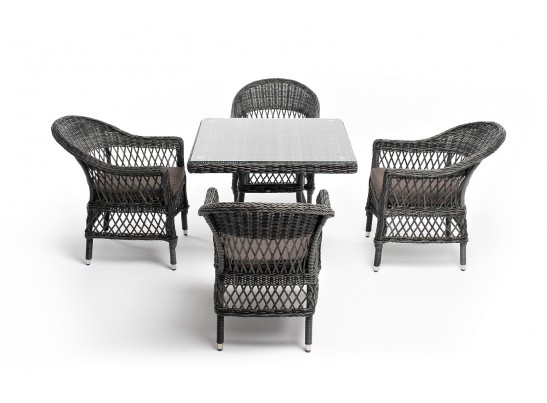 "Сицилия" обеденная группа плетеная, цвет графит в Ростове-на-Дону