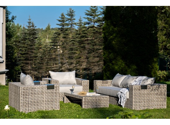 "Тито" лаунж-зона из искусственного ротанга, цвет серый в Ростове-на-Дону