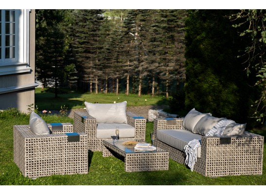 "Тито" лаунж-зона из искусственного ротанга, цвет серый в Ростове-на-Дону