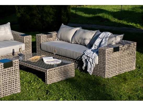 "Тито" лаунж-зона из искусственного ротанга, цвет серый в Ростове-на-Дону
