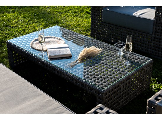 "Тито" лаунж-зона из искусственного ротанга, цвет серый в Ростове-на-Дону