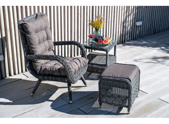 "Толедо" лаунж-зона из искусственного ротанга, цвет графит в Ростове-на-Дону