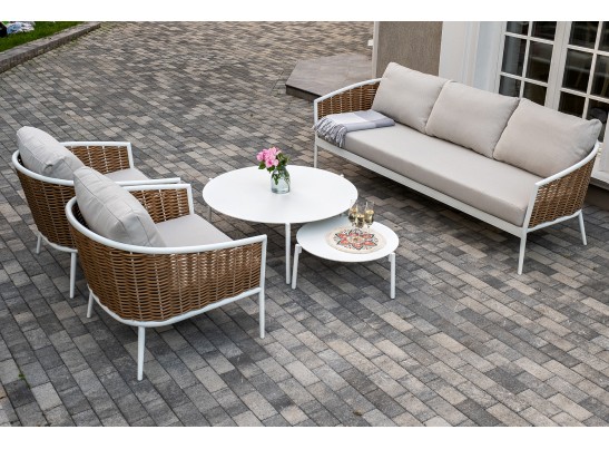 "Тоскана" лаунж-зона из искусственного ротанга, цвет соломенный в Ростове-на-Дону