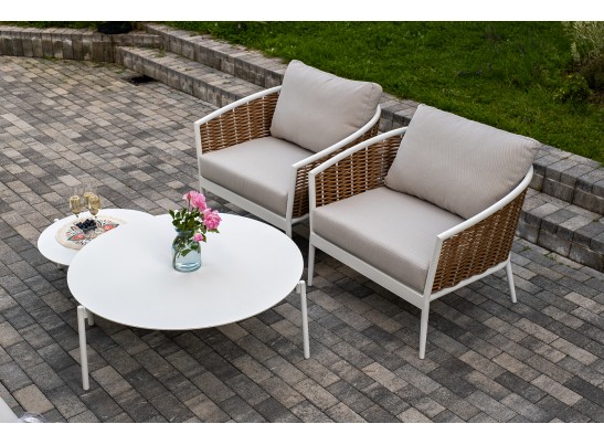 "Тоскана" лаунж-зона из искусственного ротанга, цвет соломенный в Ростове-на-Дону