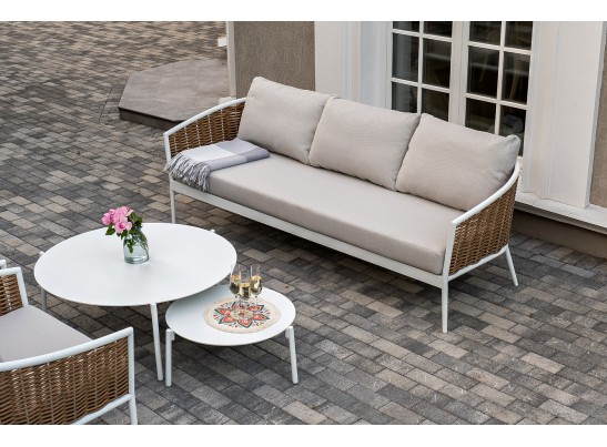 "Тоскана" лаунж-зона из искусственного ротанга, цвет соломенный в Ростове-на-Дону