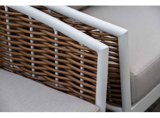 "Тоскана" лаунж-зона из искусственного ротанга, цвет соломенный в Ростове-на-Дону