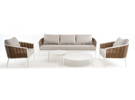 "Тоскана" лаунж-зона из искусственного ротанга, цвет соломенный в Ростове-на-Дону