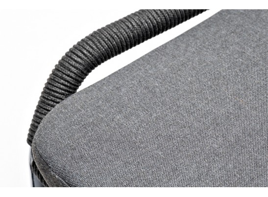 "Венето" обеденная группа на 6 персон со стульями "Милан", каркас темно-серый, роуп темно-серый в Ростове-на-Дону