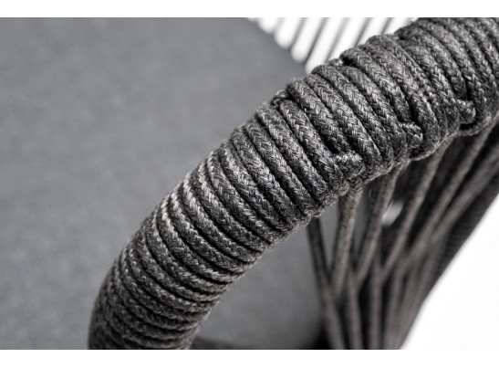 "Венето" обеденная группа на 6 персон со стульями "Милан", каркас темно-серый, роуп темно-серый в Ростове-на-Дону