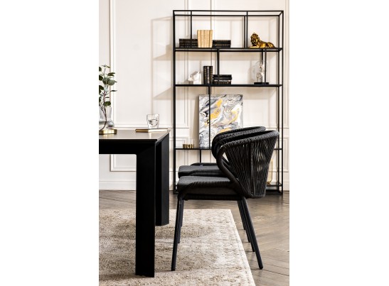 "Венето" обеденная группа на 4 персоны со стульями "Милан", каркас темно-серый, роуп темно-серый в Ростове-на-Дону