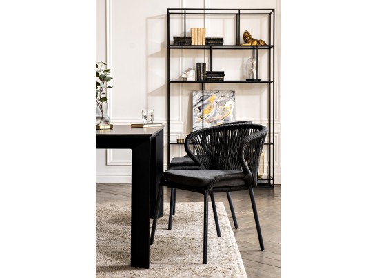 "Венето" обеденная группа на 4 персоны со стульями "Милан", каркас темно-серый, роуп темно-серый в Ростове-на-Дону