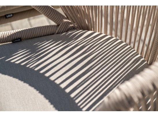 "Венето" обеденная группа на 6 персон со стульями "Милан", каркас белый, роуп бежевый в Ростове-на-Дону