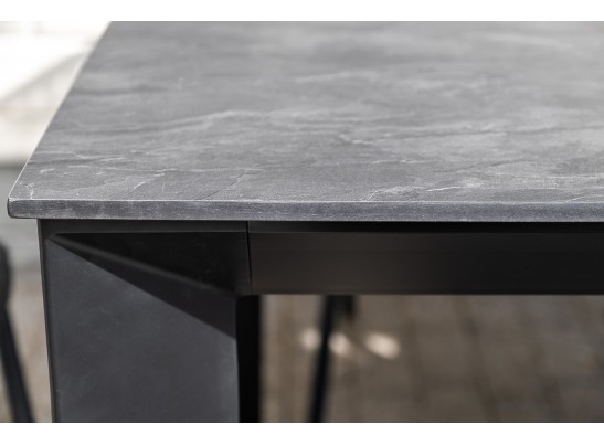 "Венето" обеденный стол из HPL 160х80см, цвет "серый гранит", каркас черный в Ростове-на-Дону