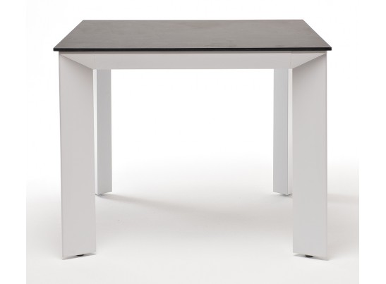 "Венето" обеденный стол из HPL 90х90см, цвет "серый гранит", каркас белый в Ростове-на-Дону