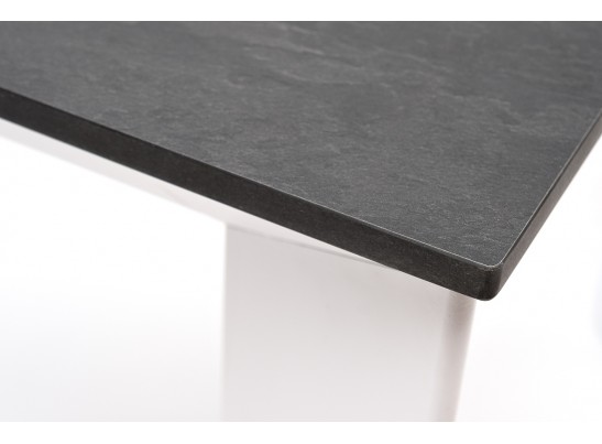 "Венето" обеденный стол из HPL 90х90см, цвет "серый гранит", каркас белый в Ростове-на-Дону