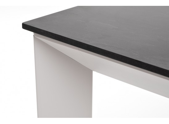 "Венето" обеденный стол из HPL 90х90см, цвет "серый гранит", каркас белый в Ростове-на-Дону