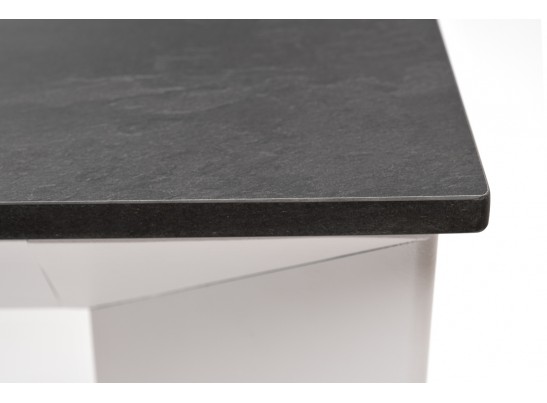 "Венето" обеденный стол из HPL 90х90см, цвет "серый гранит", каркас белый в Ростове-на-Дону