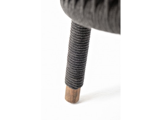 "Верона" кресло плетеное из роупа, каркас алюминий темно-серый (RAL7024) муар, роуп темно-серый круглый, ткань темно-серая 027 в Ростове-на-Дону