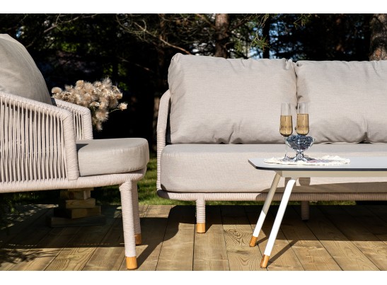 "Верона" лаунж-зона 5-местная плетеная из роупа (веревки), каркас алюминиевый белый, роуп бежевый в Ростове-на-Дону "Верона" лаунж-зона 5-местная плетеная из роупа (веревки), каркас алюминиевый белый, роуп бежевый в Ростове-на-Дону